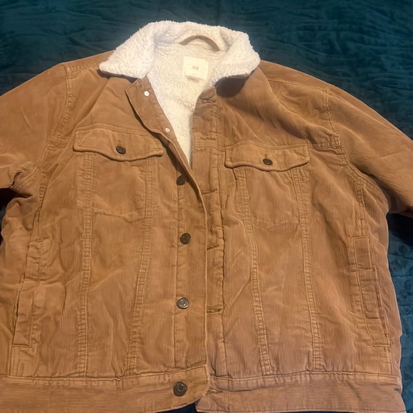 Brown & White corduroy fleece/jacket - Picture 4 of 4